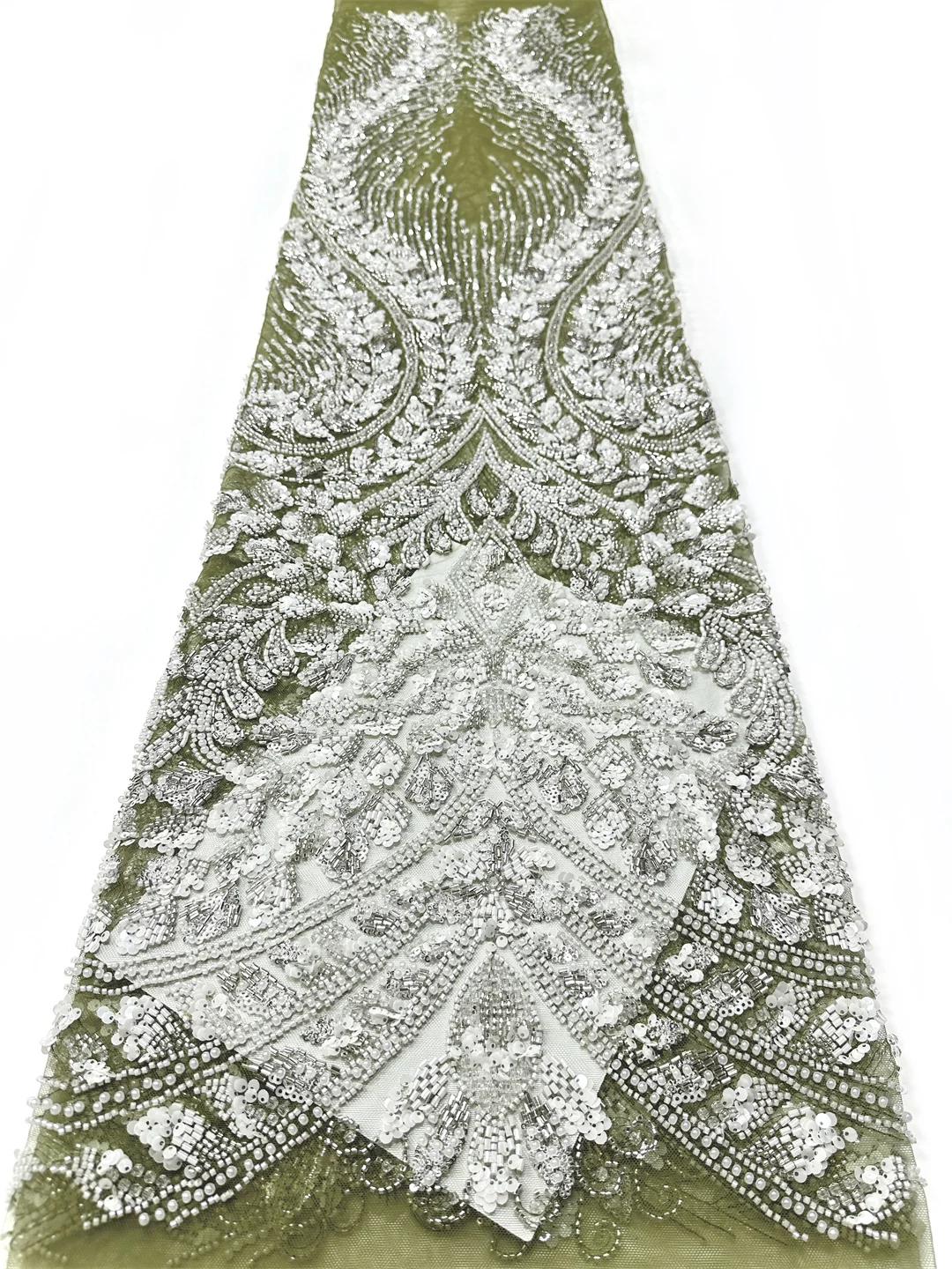 

African Lace Fabric 5 Yards Latest Nigerian 2026 High Quality Beaded Embroidered Fabrics Mesh Lace French Sequins For Wedding