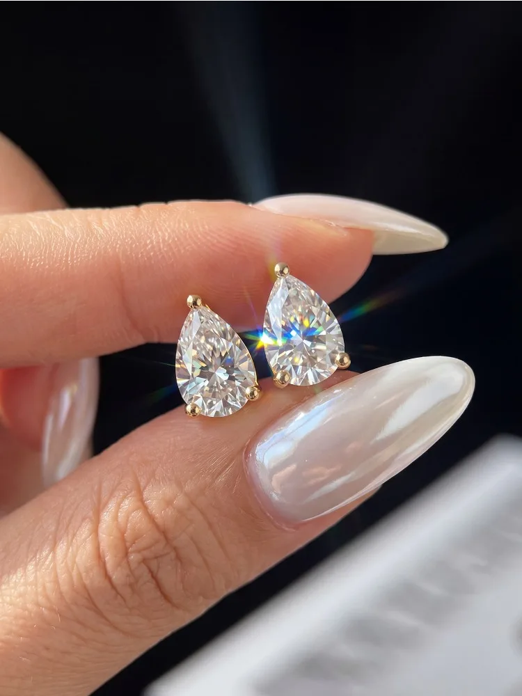 0,8 CT Moissanit-Diamant-Ohrringe in Tropfenform für Damen, ideal für Jubiläen, Partys und Hochzeiten, glänzend, hochwertige, modische Schmuckstücke. – Detail 4