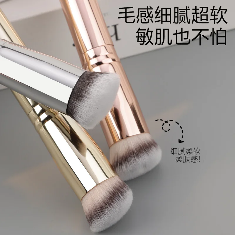 Nuevo cepillo corrector en ángulo de un solo tubo de aluminio, cerdas suaves, absorbente de polvo, ligero, sin costuras, 170 en stock, maquillaje B