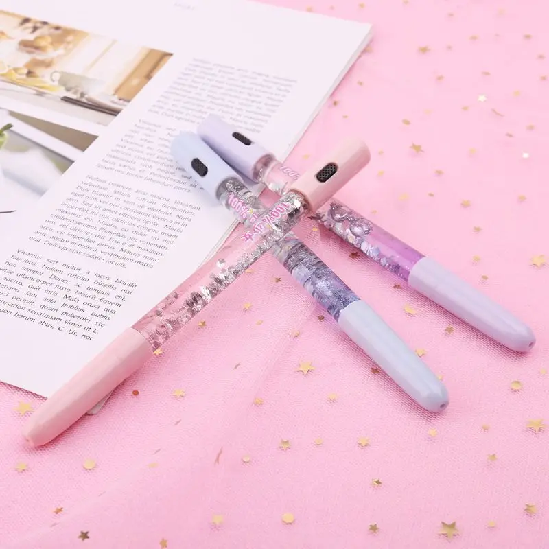 LED 다채로운 액체 유사 0.5mm 볼펜 마술 지팡이 학교 문구 O