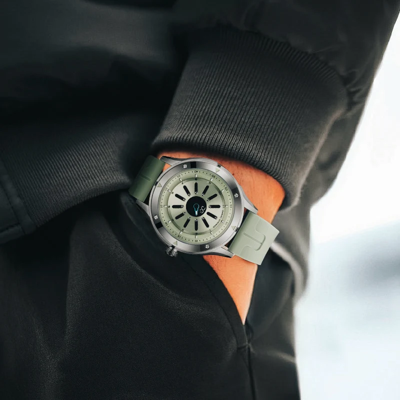 ساعة دانيال جورمان كوارتز مغناطيسية يابانية VX32E زجاج معدني سيليكون حزام أسود شامبانيا ذهبي أخضر مينا 2026 #1