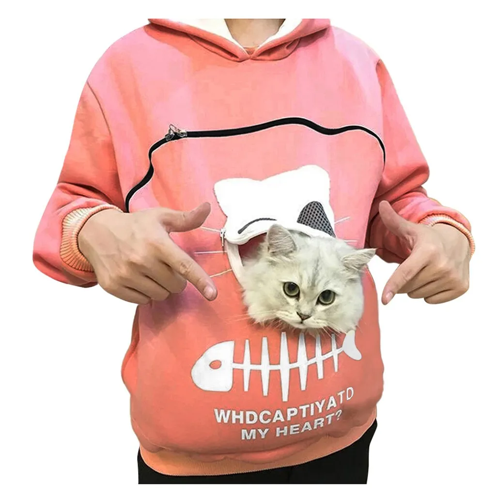 Hot Carry Pet Pocket Sweatshirt Winter Animal Pouch Hood Tops Kat Hond Keep Warm Ademend Hooded Kat Carriers Zakken Kat levert