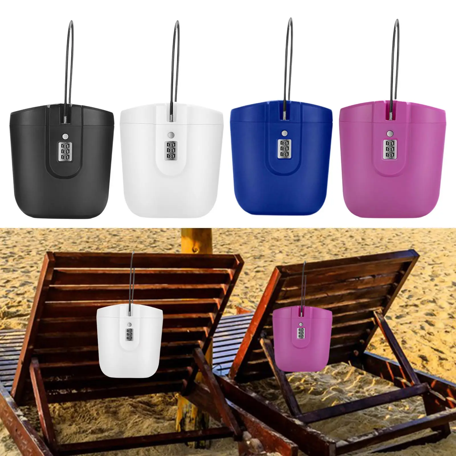 Portable Safe Lock Box Hanging Case Beach Bucket for Shopping Beach Riding