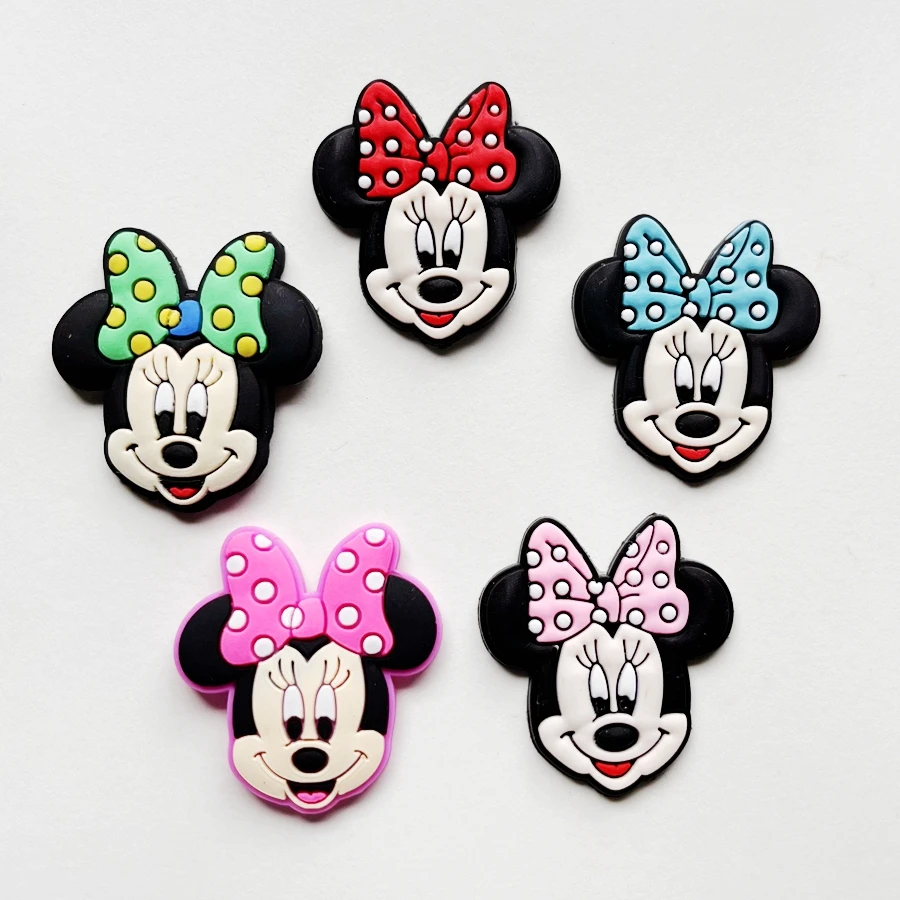 12 pieces of mixed Kawaii soft glue cartoon animal Mickey Mouse Flat back DIY crafts scrapbook hair knot centerpiece accessories