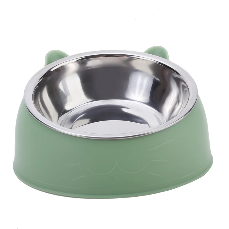 100ML Katzen- und Hundenapf, 15 Grad erhöht, rutschfeste Basis, für Welpen, Futter- und Wassernapf, schräge Ausführung zum Schutz des Halses, Haustiernapf-Zubehör