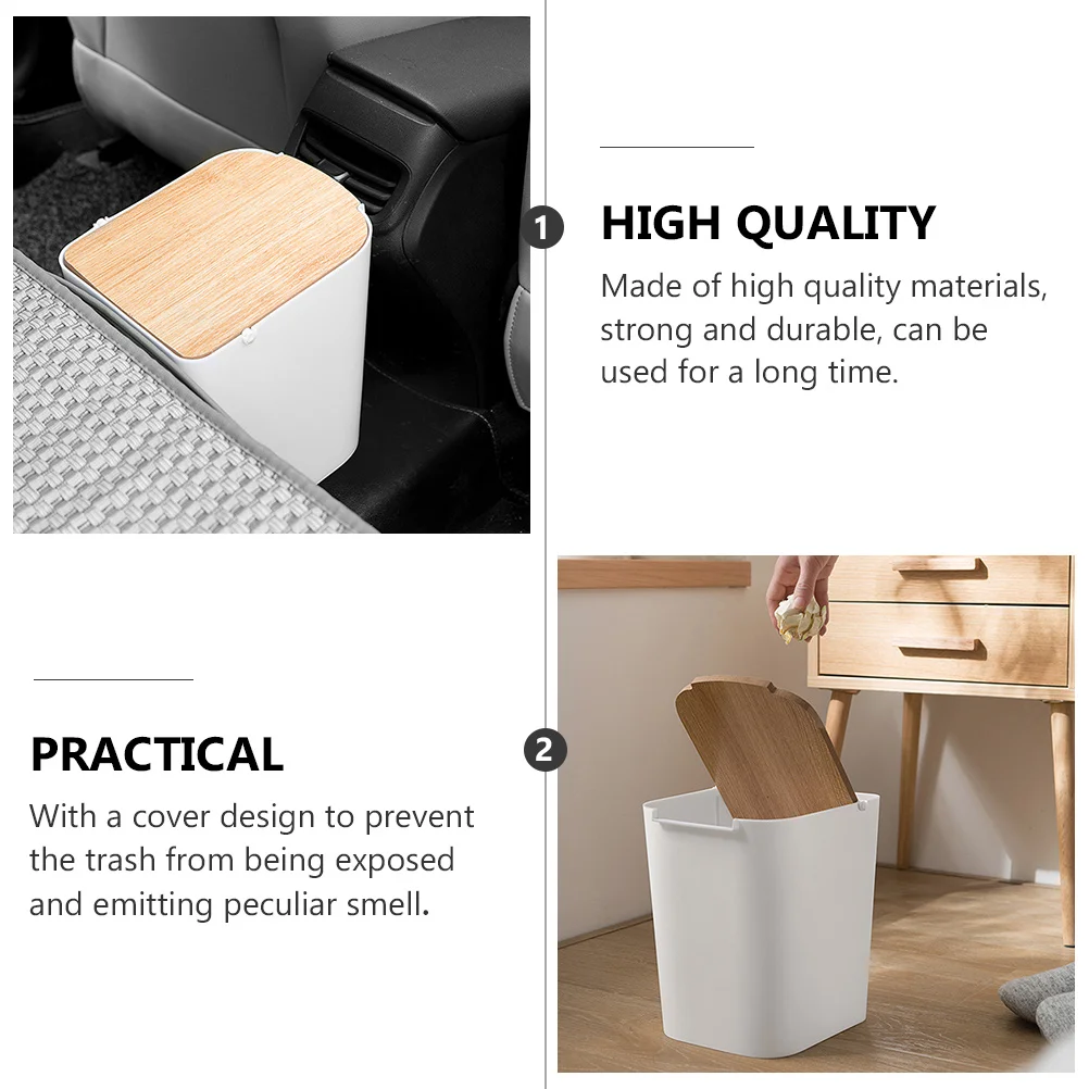 

1Pcs Press Type Plastic Trash Can Covered Garbage Bin Large Capacity Practical for Bathroom Kitchen Bedroom Trash Can
