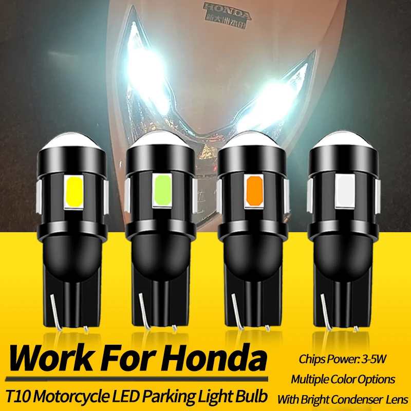 2PCS T10 W5W LED Motorcycle Parking Position Lights Canbus For Honda CBR900RR CBR600RR CBR1000RR RC51 VTR1000 Moto Accessories