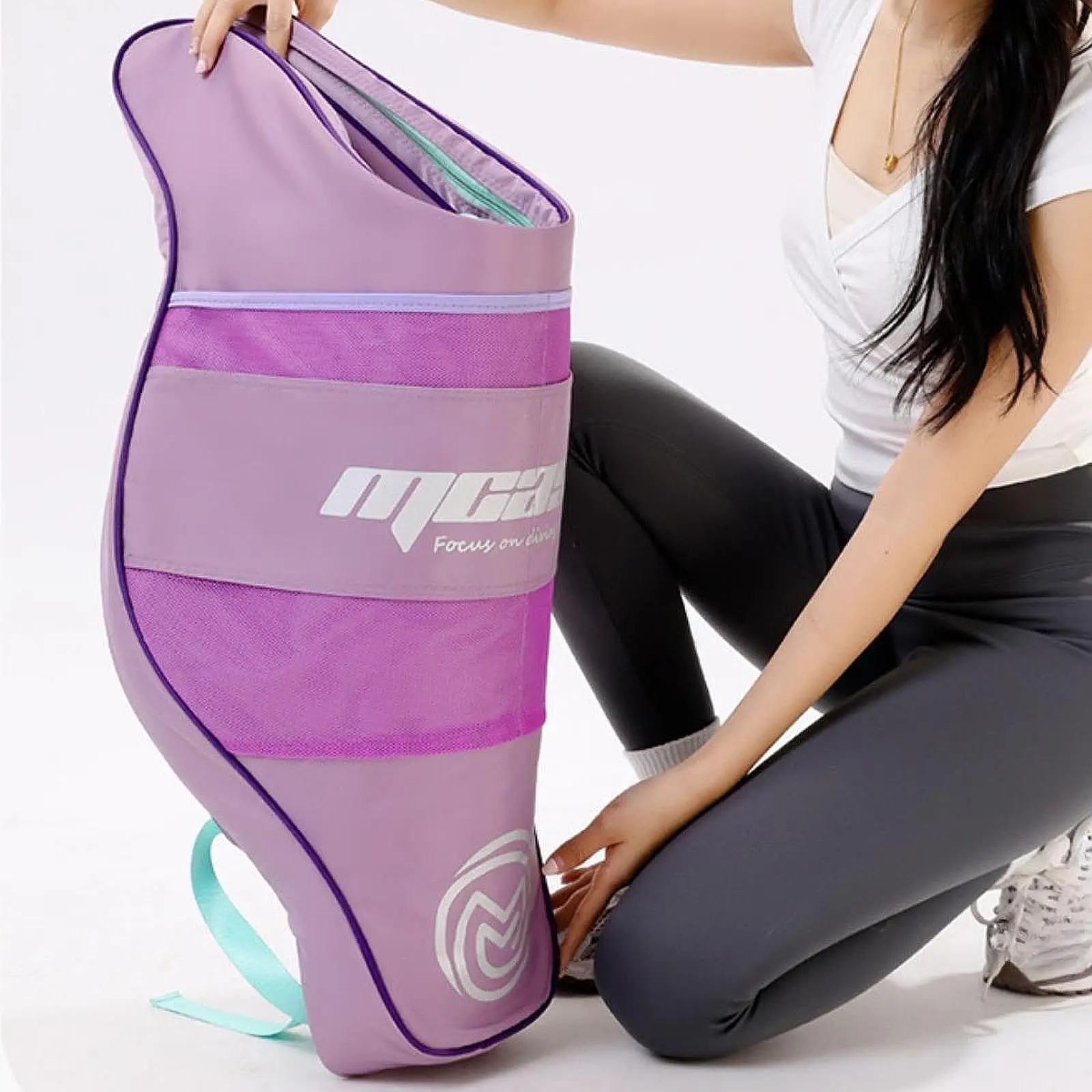 Swim Fin Bag Monofin Carrier Bag Heavy Duty for Training Zipper Closure Mermaid Fin Backpack for Swimming Freediving Beach
