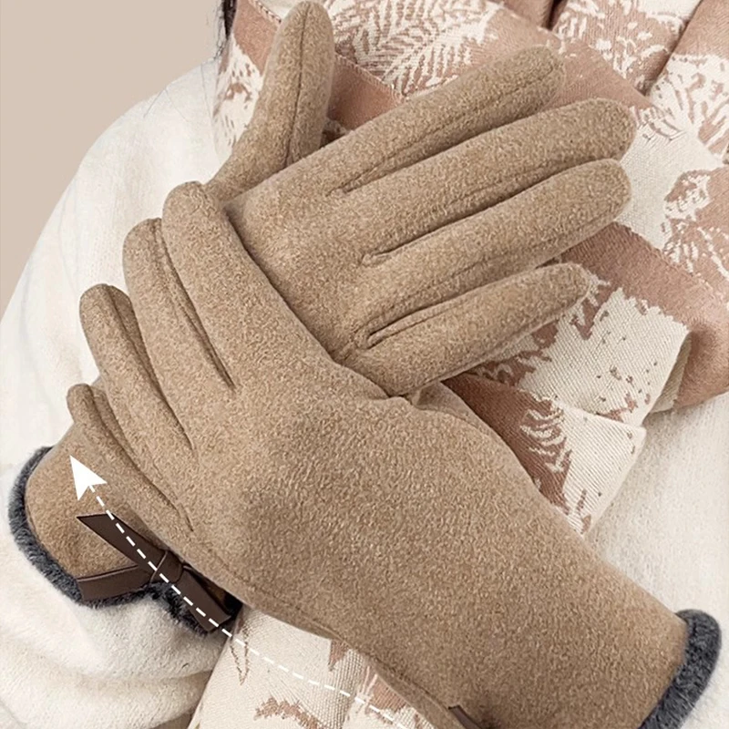 Womens Winter Warm Cashmere Lining Touchscreen Texting Warm Driving Cashmere Gloves Gift  Box Packing