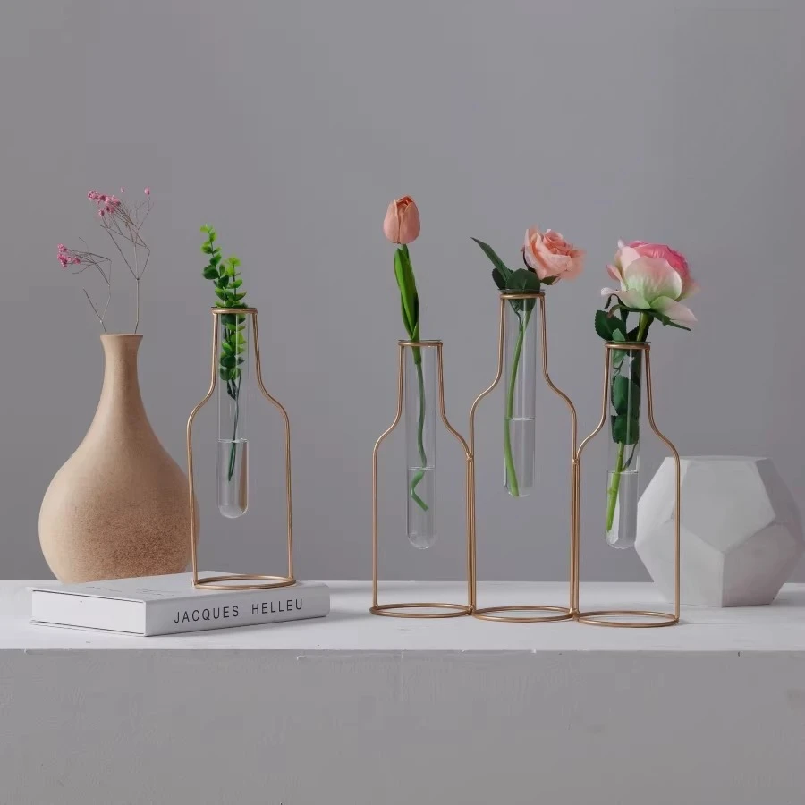 Transparent glass test tube hydroponic ornament creative living room dried flower arrangement decorative ornament