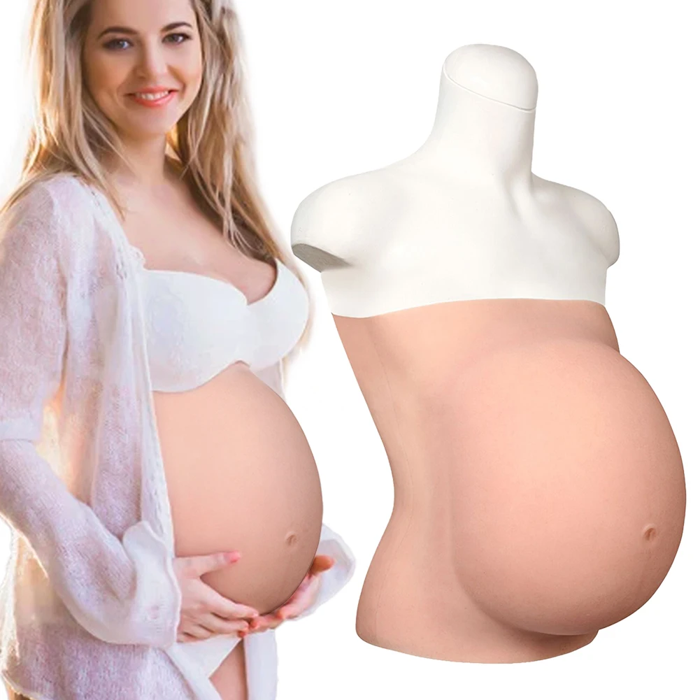 Dokier Realistic Silicone Fake Belly Silicone Pregnancy Belly Baby Bump Silicone Prosthetics Tummy Crossdresser Cosplay