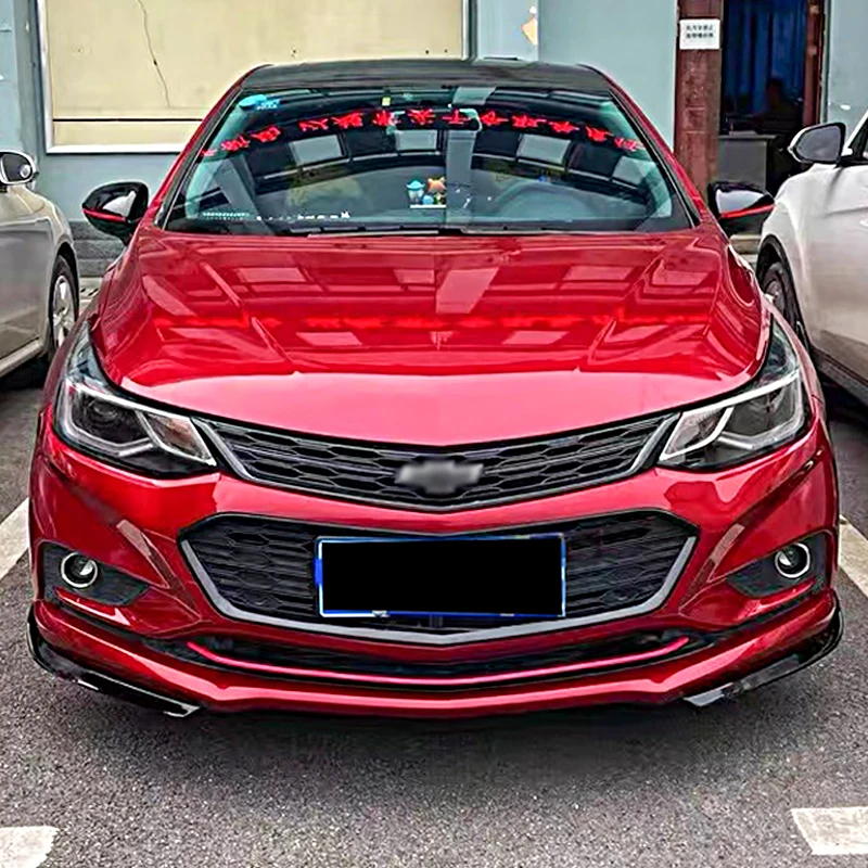 Car Accessories For Cruze 2017 2018 Front Bumper Lip Splitter Spoiler Body Kit Wrap Angle Carbon Fiber Look Guard Auto Chin ABS