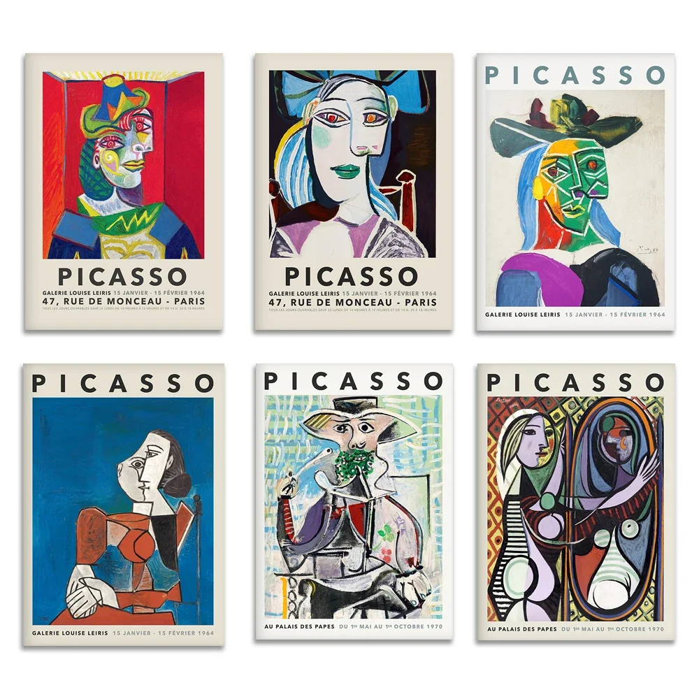 

Abstract Vintage Painting Pablo Picasso Exhibition Canvas Poster Art Prints Museum Modern Gallery Wall Picture Home Decor Gift