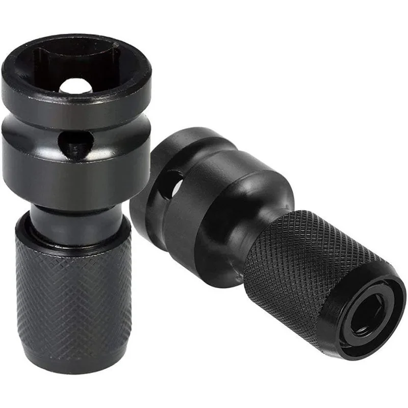 Telescopic Hex Shank Drill Chuck Adapter, 1/2 to 1/4 Conversion Connecting Rod For Electric Wrench Impact Socket