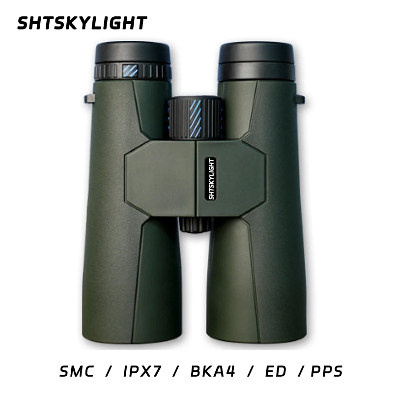 

SHTSKYLIGHT 10X50ED/12X50ED binoculars SMC coated ED achromatic lenses IPX7 waterproof PPS mirror body BKA4 prism phase film