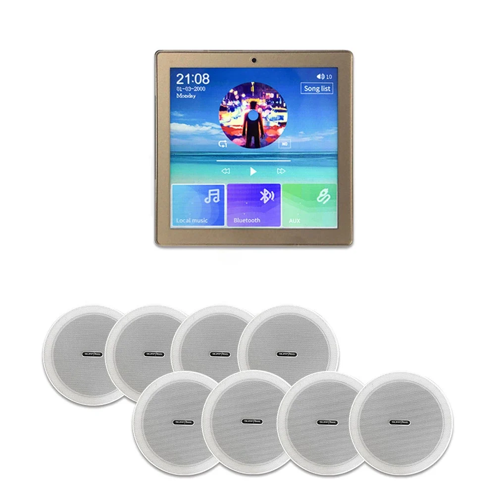 

Smart Home/Hotel Sound System 4-inch Bluetooth Wall Mounted Amplifier with 8 Stereo Surrounds