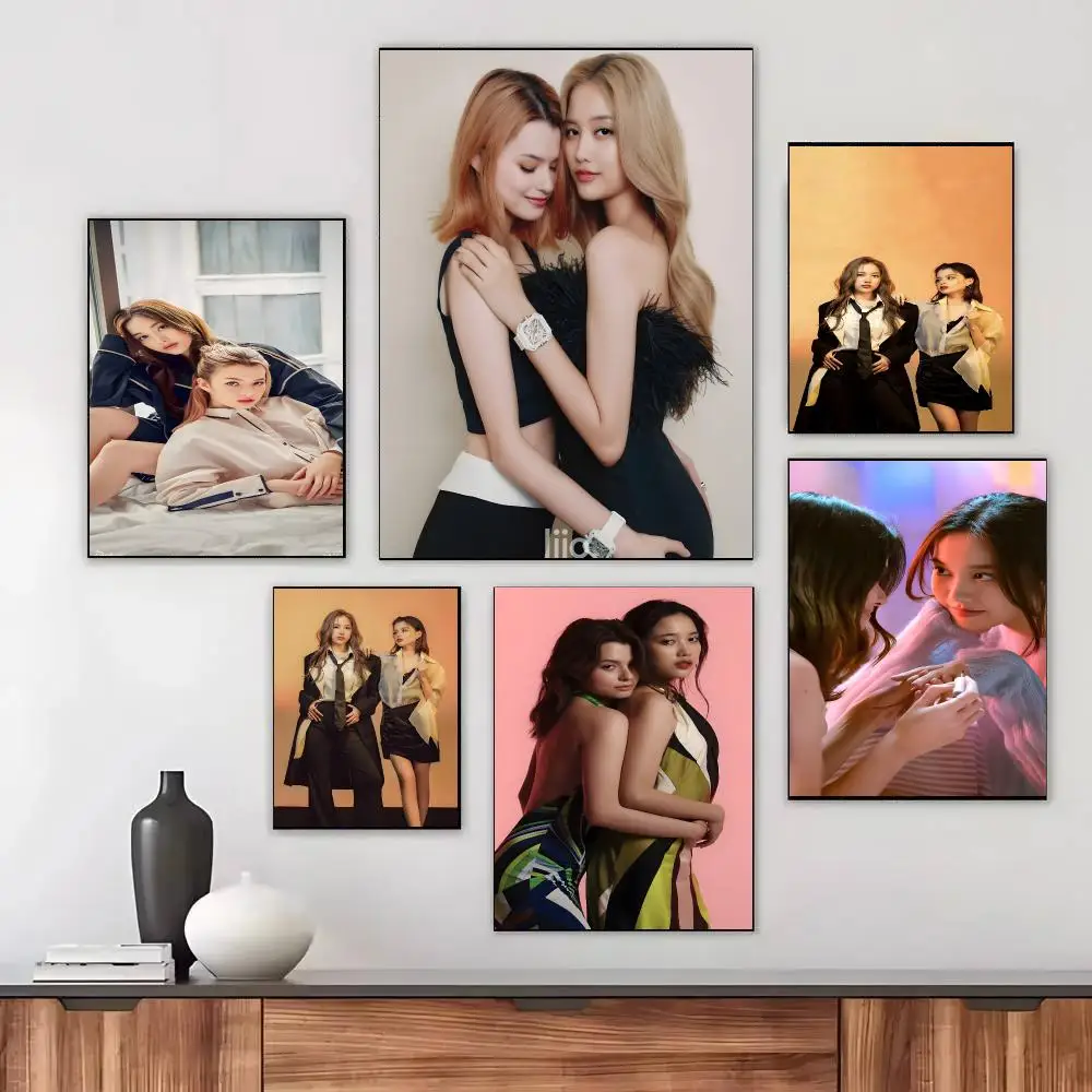 Freen Sarocha & Becky Armstrong Poster Moisture-proof Self-adhesive Decor Living Room Bedroom Party
