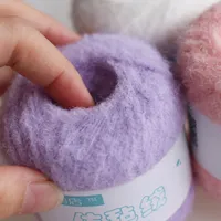 40g/roll 1mm Fine Yarn Wool Felt Effect Yarn Doll Special Crocheted Plush Wool Thread Super Soft for Knitting and Crochet