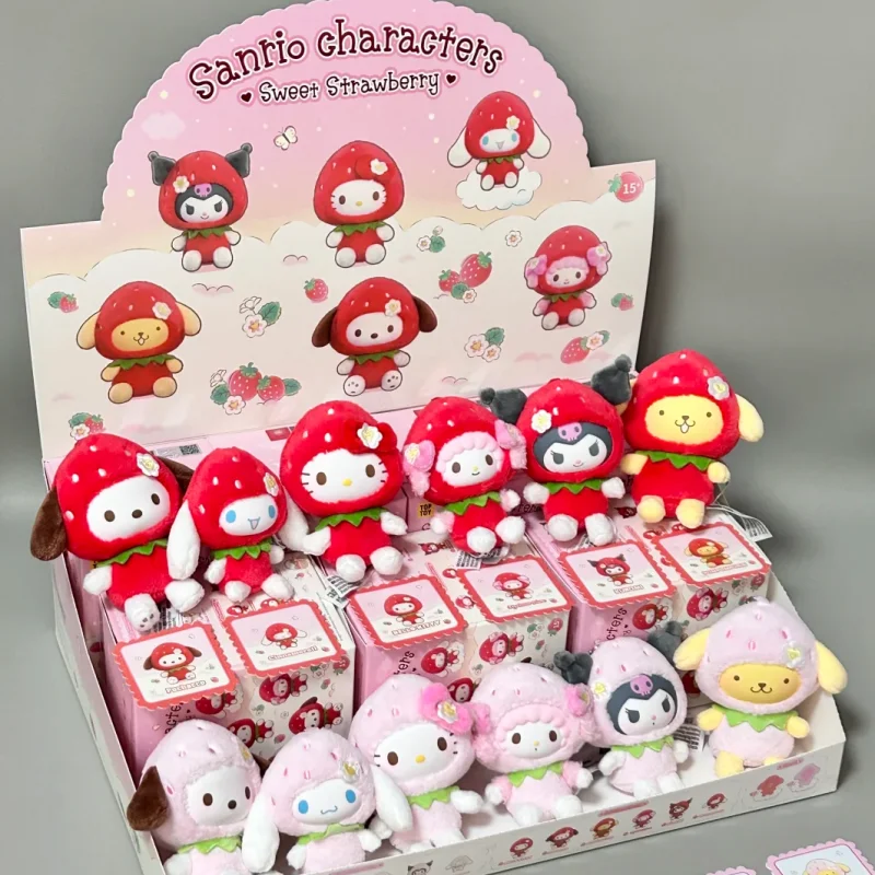

Pre Sale Genuine Sanrio Characters Sweet Strawberry Series Blind Box Cute Bag Ornament Collectible Toy Pendant Surprise Gifts