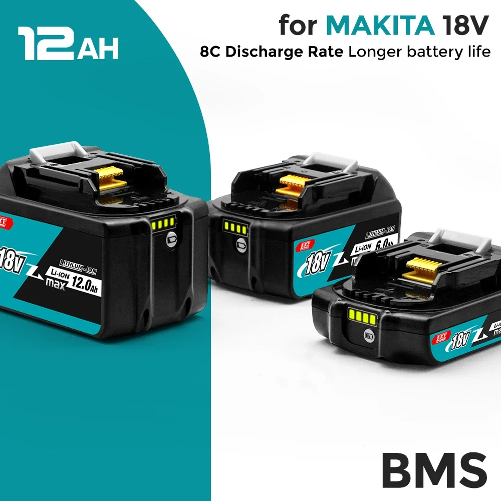 

New for Makita 18V Battery 6.0/12.0Ah Compatible with Makita BL1860 BL1850B BL1850 BL1840 BL1840B BL1830B BL1830 BL1815 BL1815B