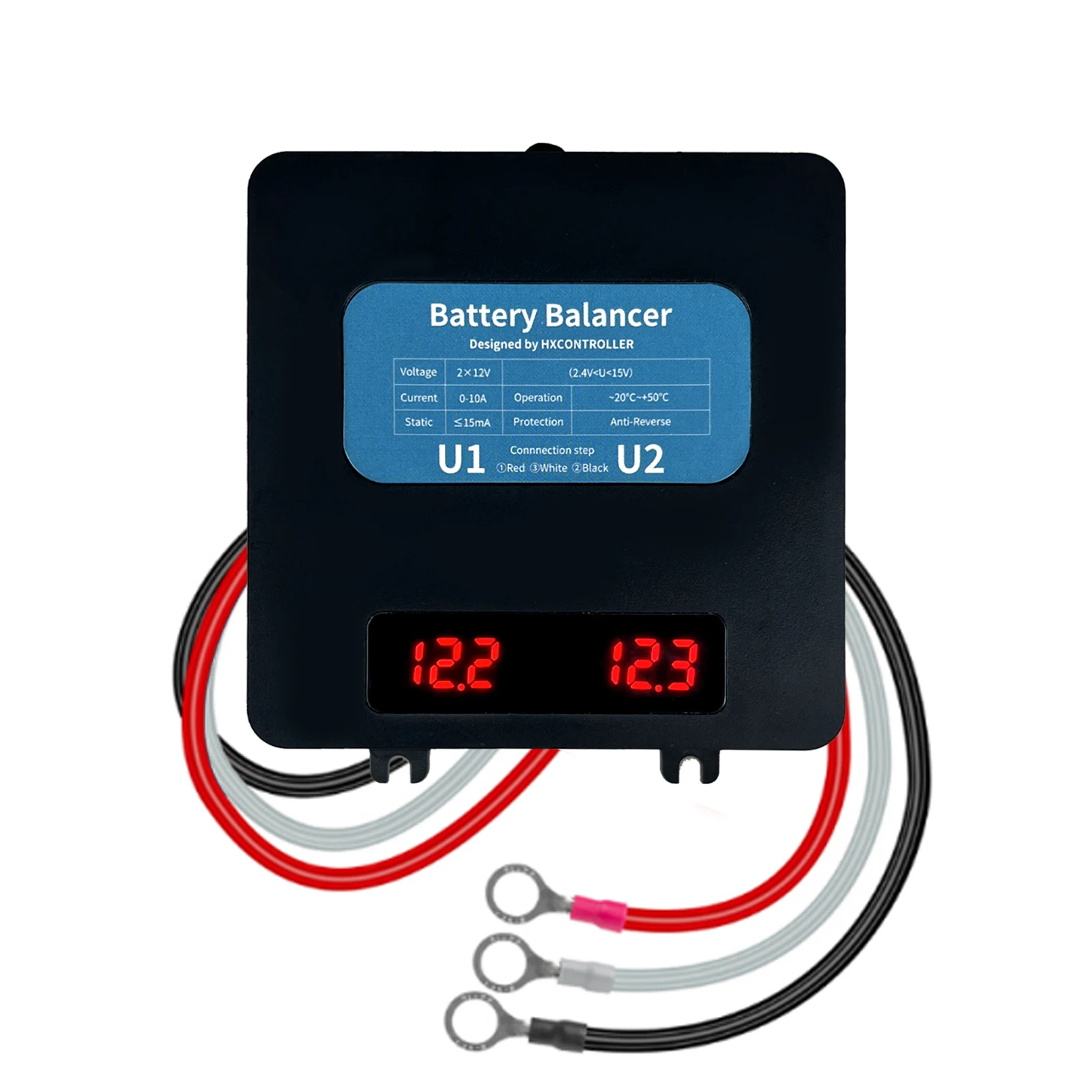

LED Display Battery Equalizer for 2 x 12V Batteries Balancer 2S Active Voltage Lead Acid Li li-ion LiFePO4 Battery