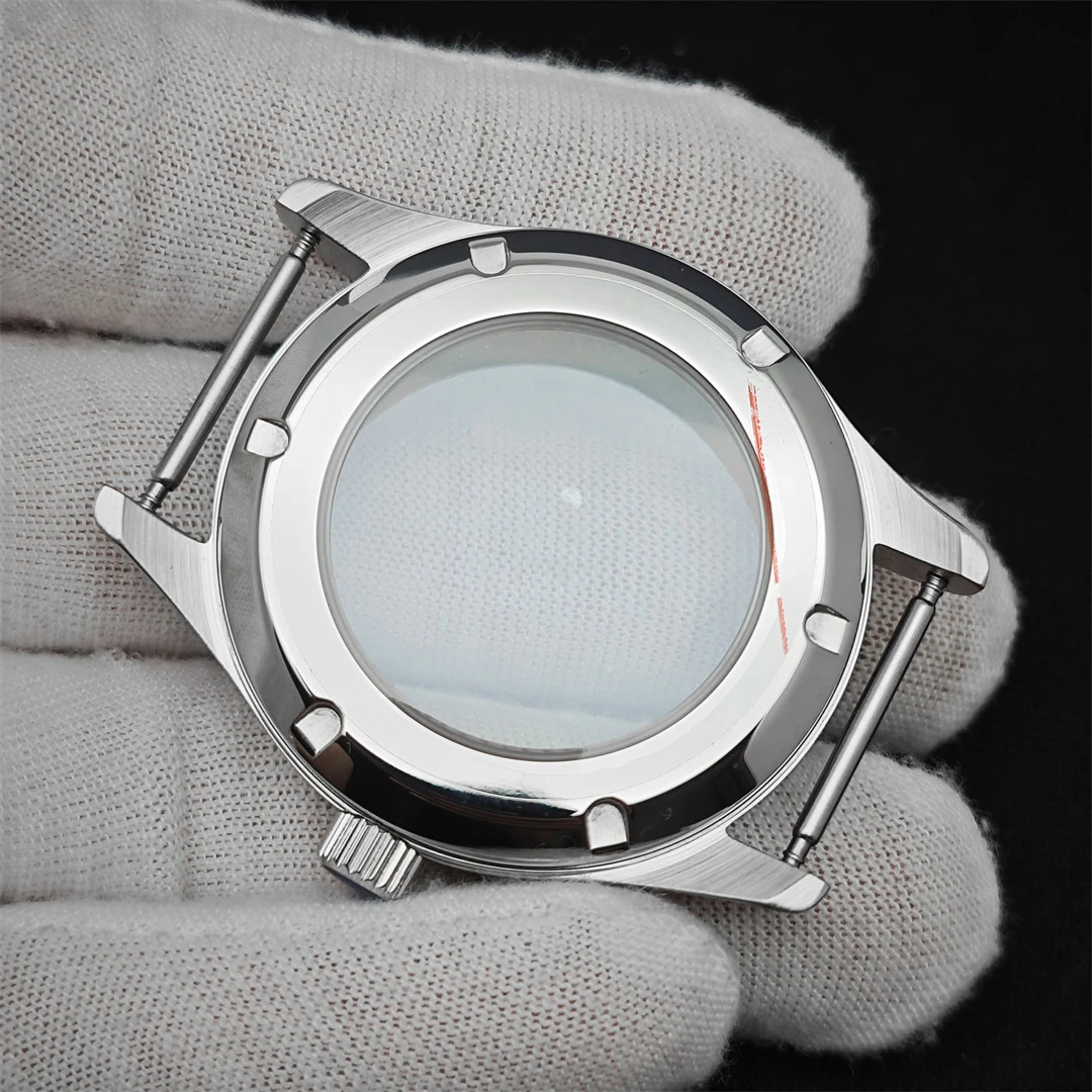 40mm Watch Case with Sapphire Crystal for NH35 NH36 Movement 316L Stainless Steel Case Transparent Bottom Case Watch Accessories