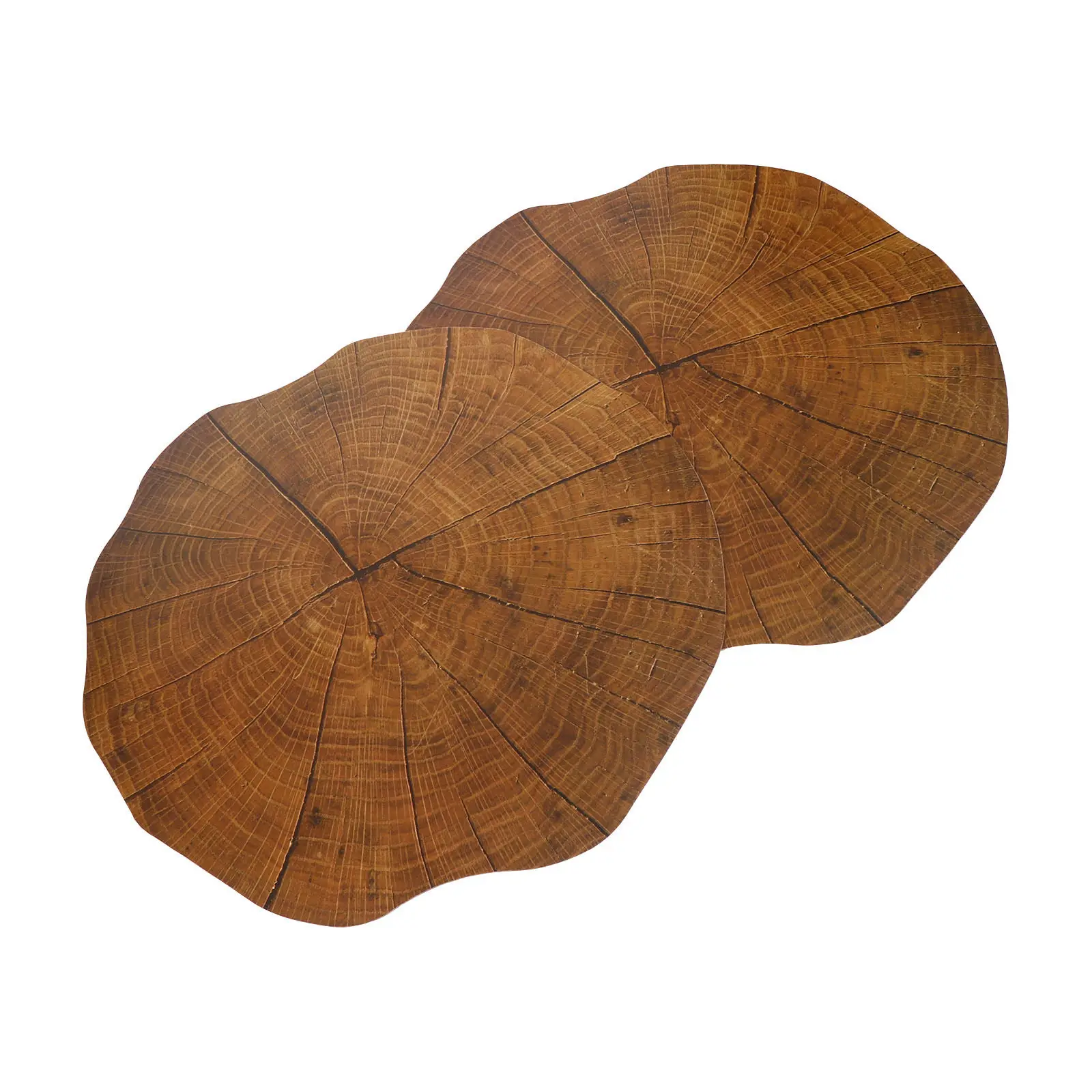 2Pcs Premium Cork Placemats Wooden Texture Heat Insulation Table Mats Waterproof Non-Deforming Decorative Placemats for Dining
