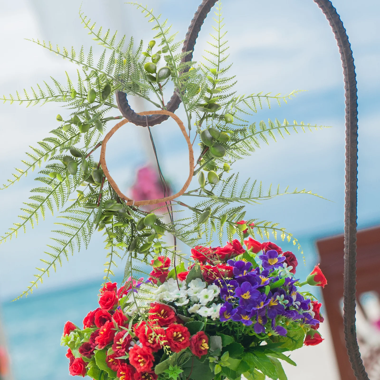 

2Pcs Ferns Artificial Greenery Wreath Decorative Rings Tabletop Use Wedding Party Decor Artificial Greenery Wreath