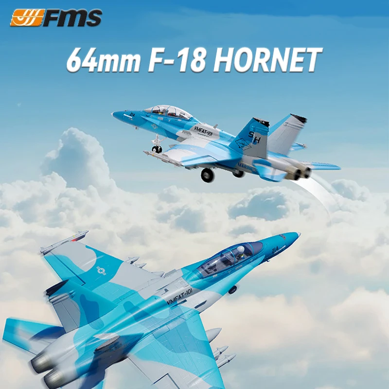 FMS New 64mm F18 HORNET PNP RC simulation aircraft fixed wing model outdoor foam assembly remote control aircraft adult toy