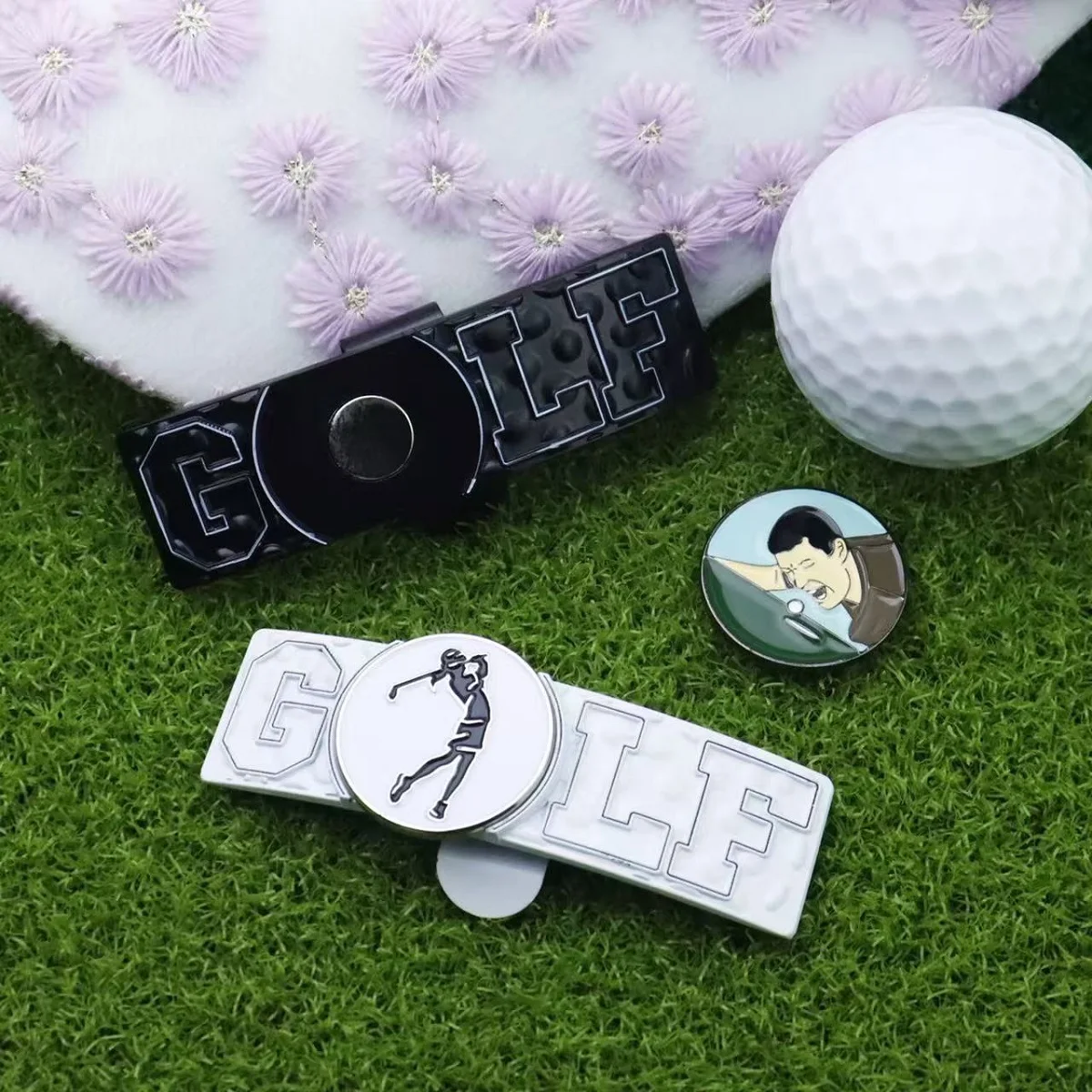 Magnetic Golf Hat Clip Cap Clip Long with Detachable Ball Marker Perfect Golf Accessories Gift for Golfer