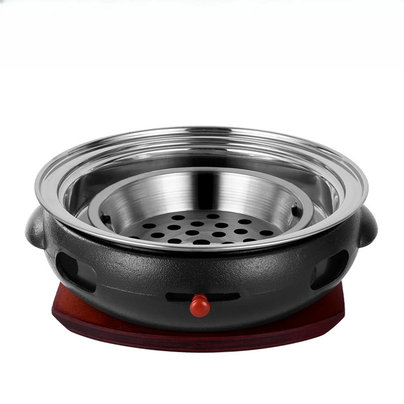 

Korean carbon grill, commercial cast iron barbecue pot, barbecue shop household plate, outdoor charcoal