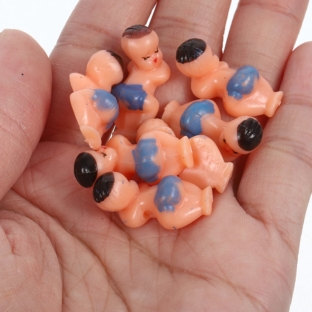 50 pçs chuveiro dormindo decorações infantis adorável pequeno plástico bebês festa favores adoráveis miniaturas para