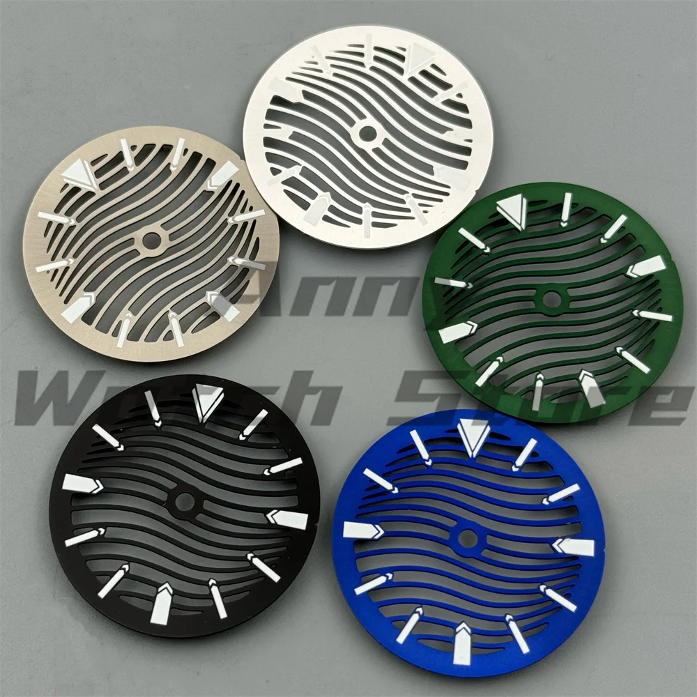 مشاهدة أجزاء جديد الجوف التدريجي ساعة الطلب والهيكل العظمي الأيدي صالح 29 مللي متر أسود فضي أزرق أخضر الهاتفي C3 مضيئة صالح NH70 NH72 #3