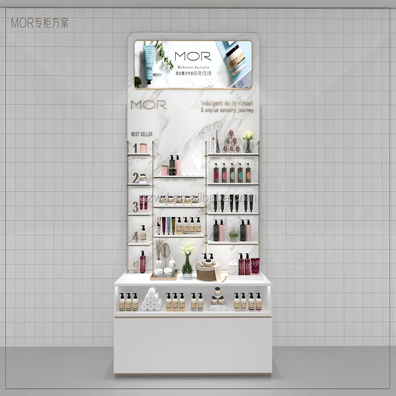 Customized. hair extension product display stand display shelf hair salon products cabinet display stand