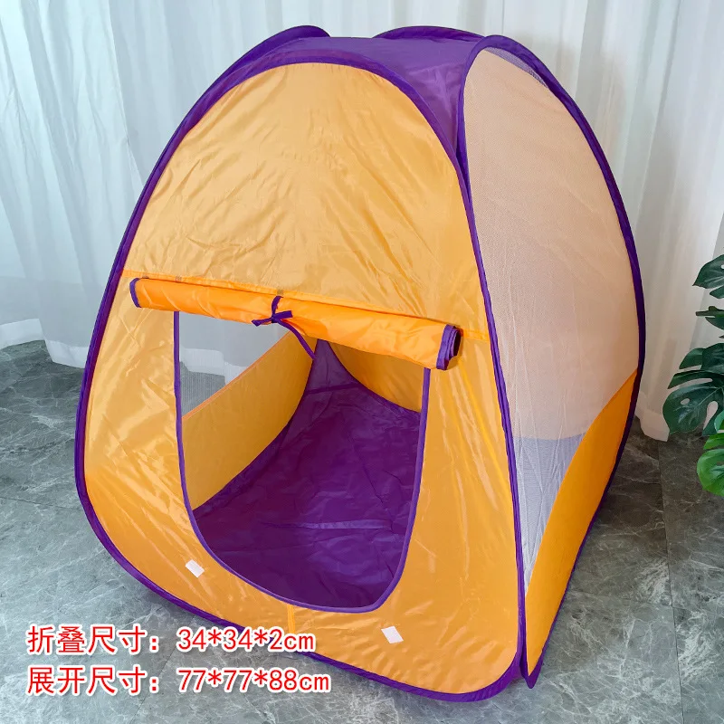 Indoor And Outdoor Children Pop-Up Game Tent Orange Green Foldable Portable Tent House  Convenient To Carry Children's Gift view 5