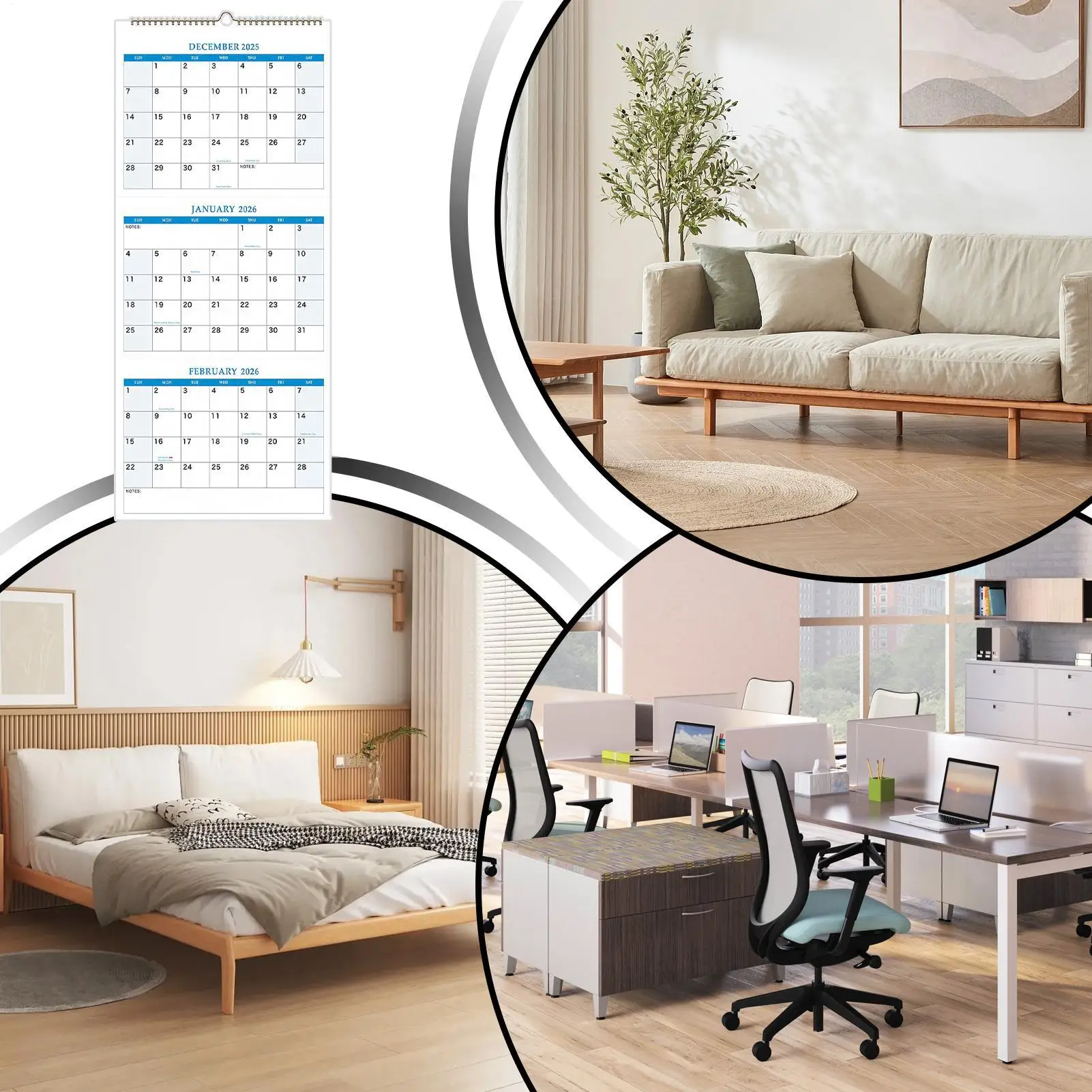 

Vertical 2026 Wall Calendar Large Vertical 3 Month Calendar Offices Supplies For Travel Daily Offices Home Refrigerator Workout