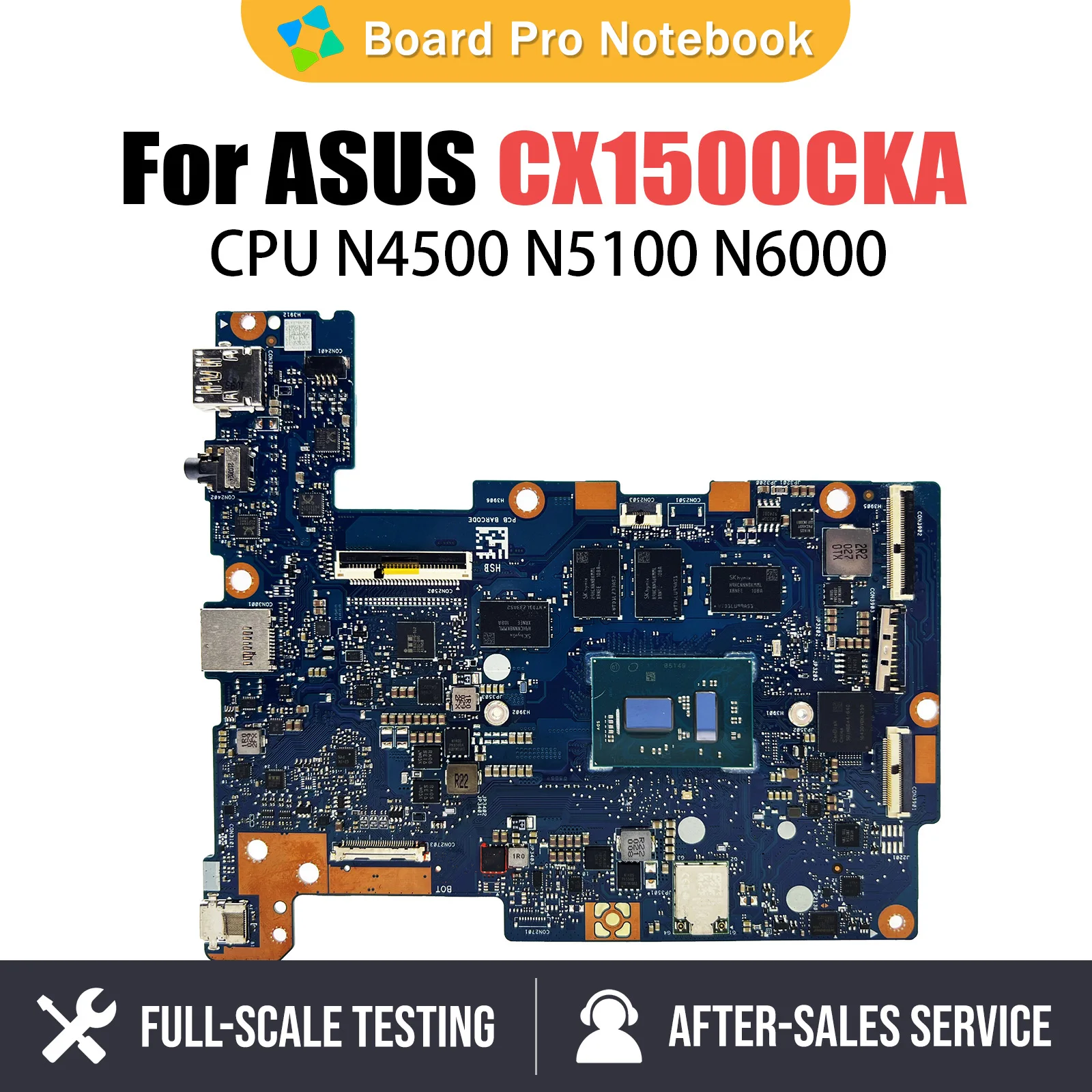 Asus Chromebook,cx1,cx1500,cpu,cx1500cka,n4500,n5100,n6000用の完全にテスト済みのノートブックマザーボード