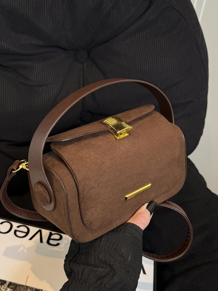 

Light Luxury Retro Frosted Texture Women's Handbags New Fashionable Solid Commuting Shoulder Bag Trend Exquisite Messenger Bags