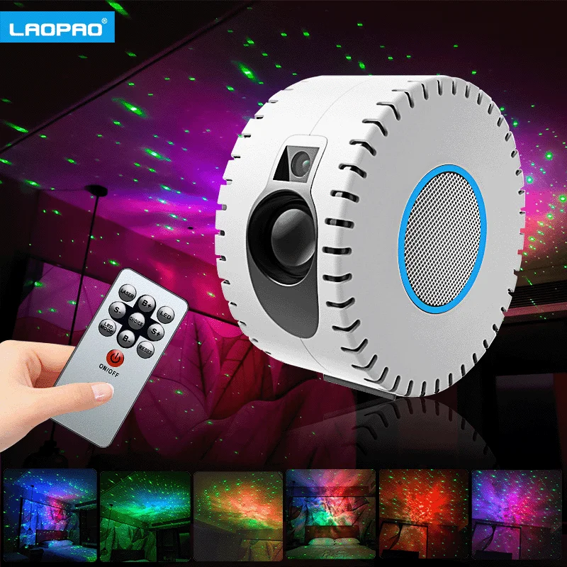 Starry Sky Astron Projector Laser Light Galaxy Star Remote Control Night Lamp 30 Pattern Wave Lamp Stage for Home Party Lights