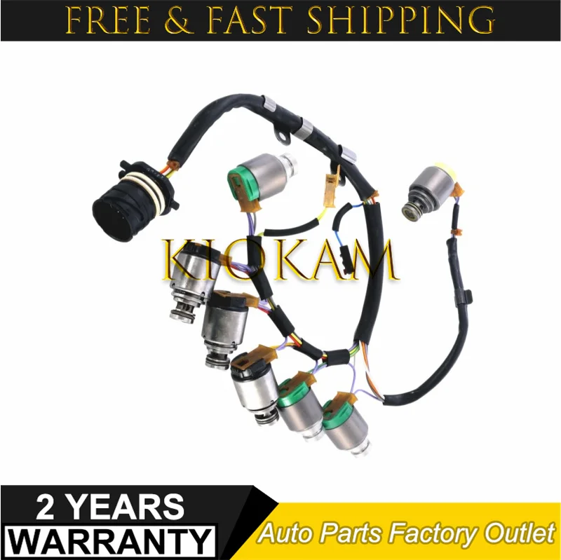 1Set 0501314432 0501316463 ZF5HP19 5HP19 01V for Audi S4 S6 RS6 A8 BMW5 Series Z4 Transmission Solenoids with Internal Harness