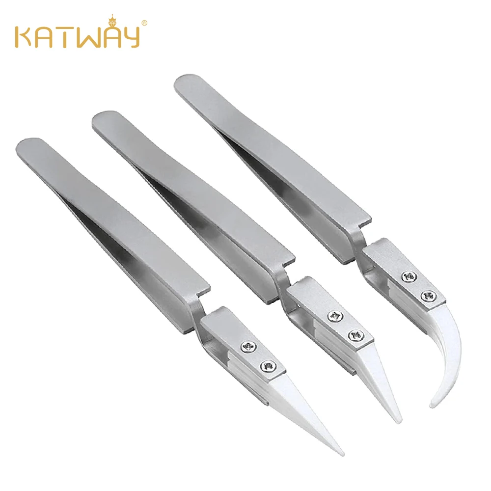 Antistatische keramische pincet – geïsoleerde, zuurbestendige precisieclip voor installatie- en reparatiegereedschap voor wijzers KATWAY HH-AA19