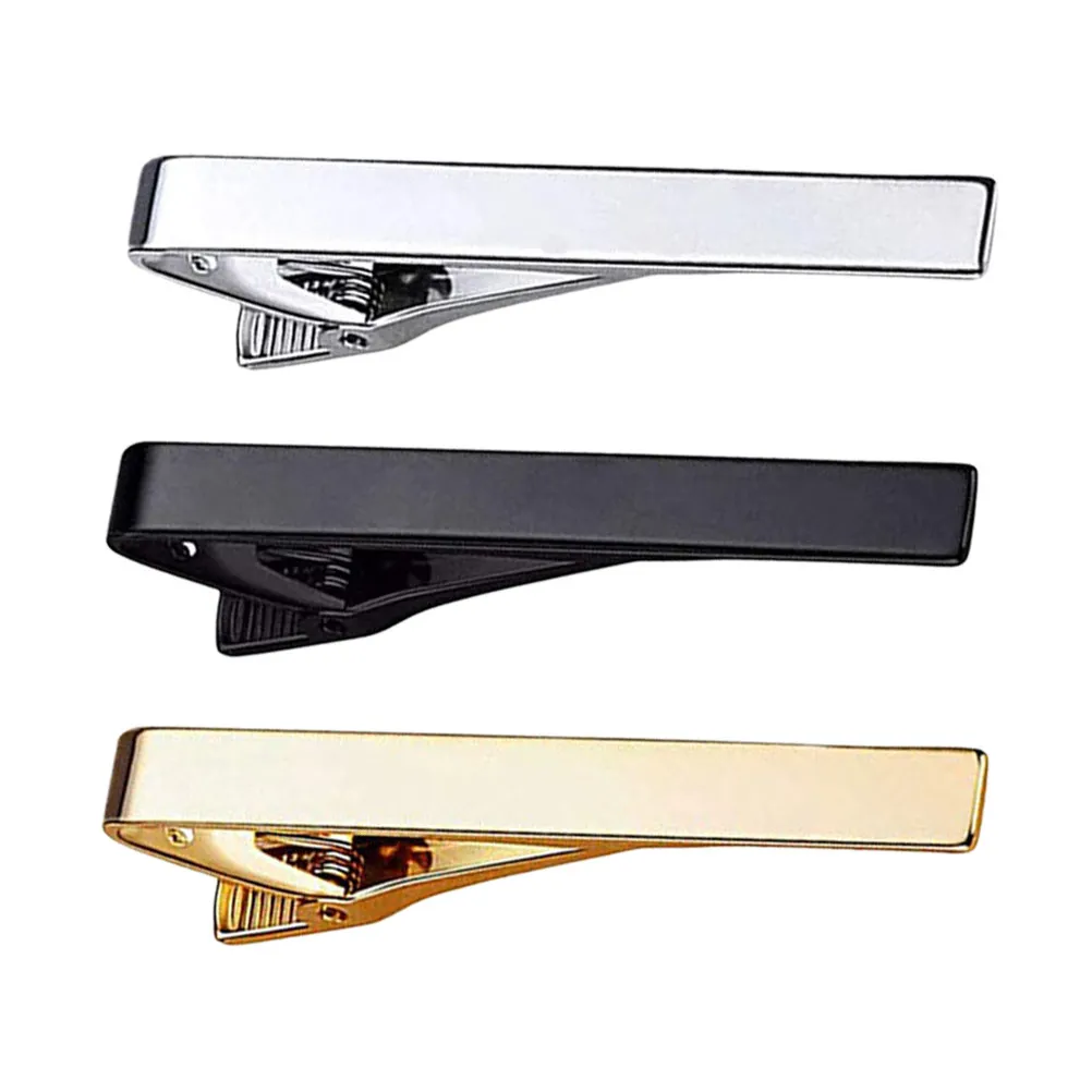 Men's Tie Clip Set (3 pcs) – Silver & Gold Tone, Elegant Business & Wedding Accessory for Suit Shirt