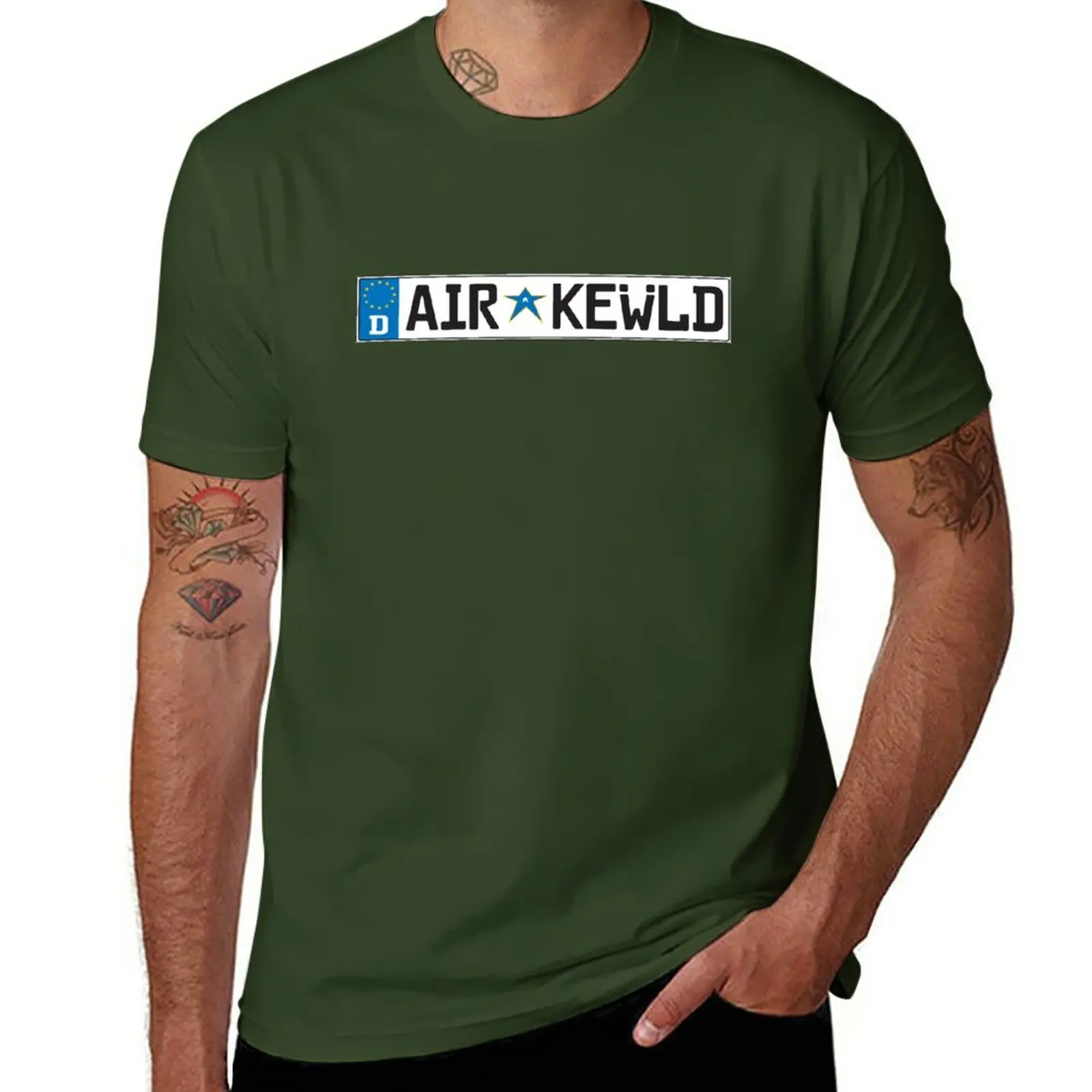 European Airkewld License Plate T-Shirt new edition summer clothes blacks tees t shirt men