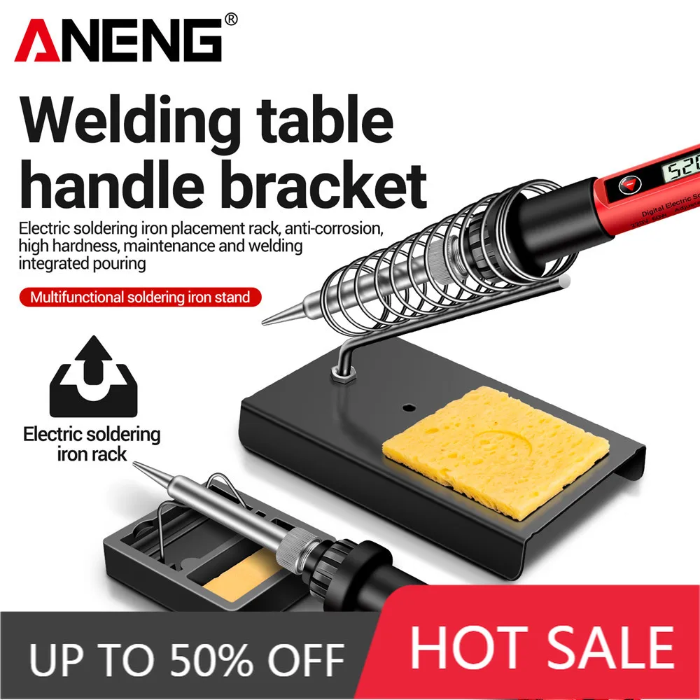 

Universal Soldering Iron ANENG Stand Holder with Cleaning Sponge Bracket Tip Soldering Stations Stable Base DIY Accessories Tool