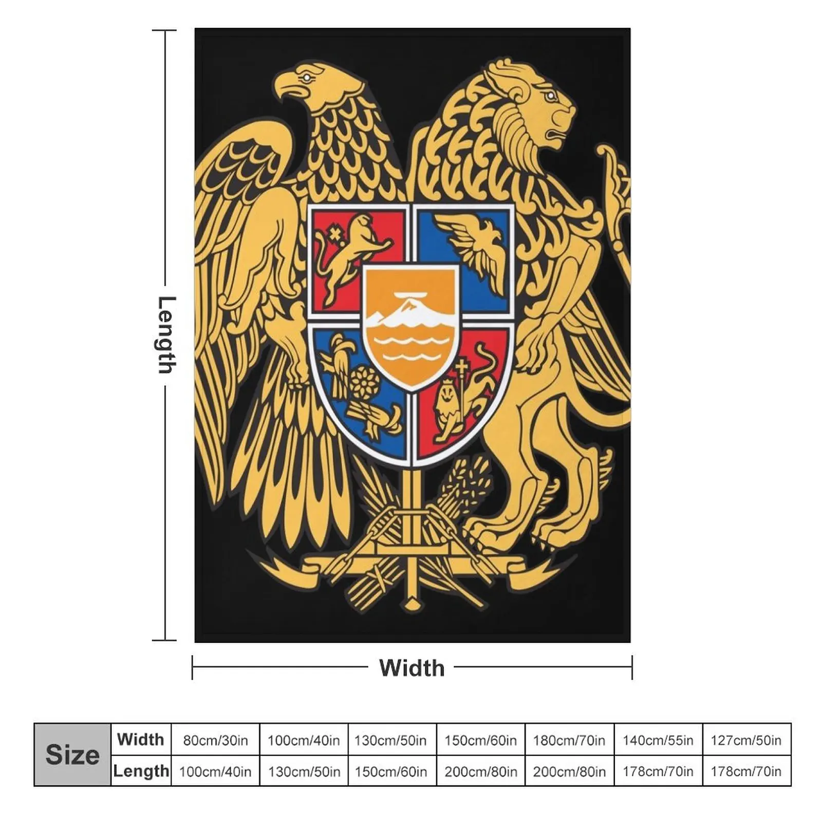 Coat of arms of Armenia Throw Blanket Moving Thins Blankets