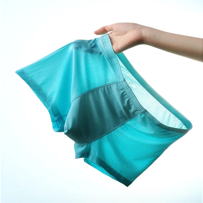 

Summer Thin and Breathable Men's Ice Silk Seamless Underwear Boxer Briefs One Piece Youth Sexy Boxer Briefs