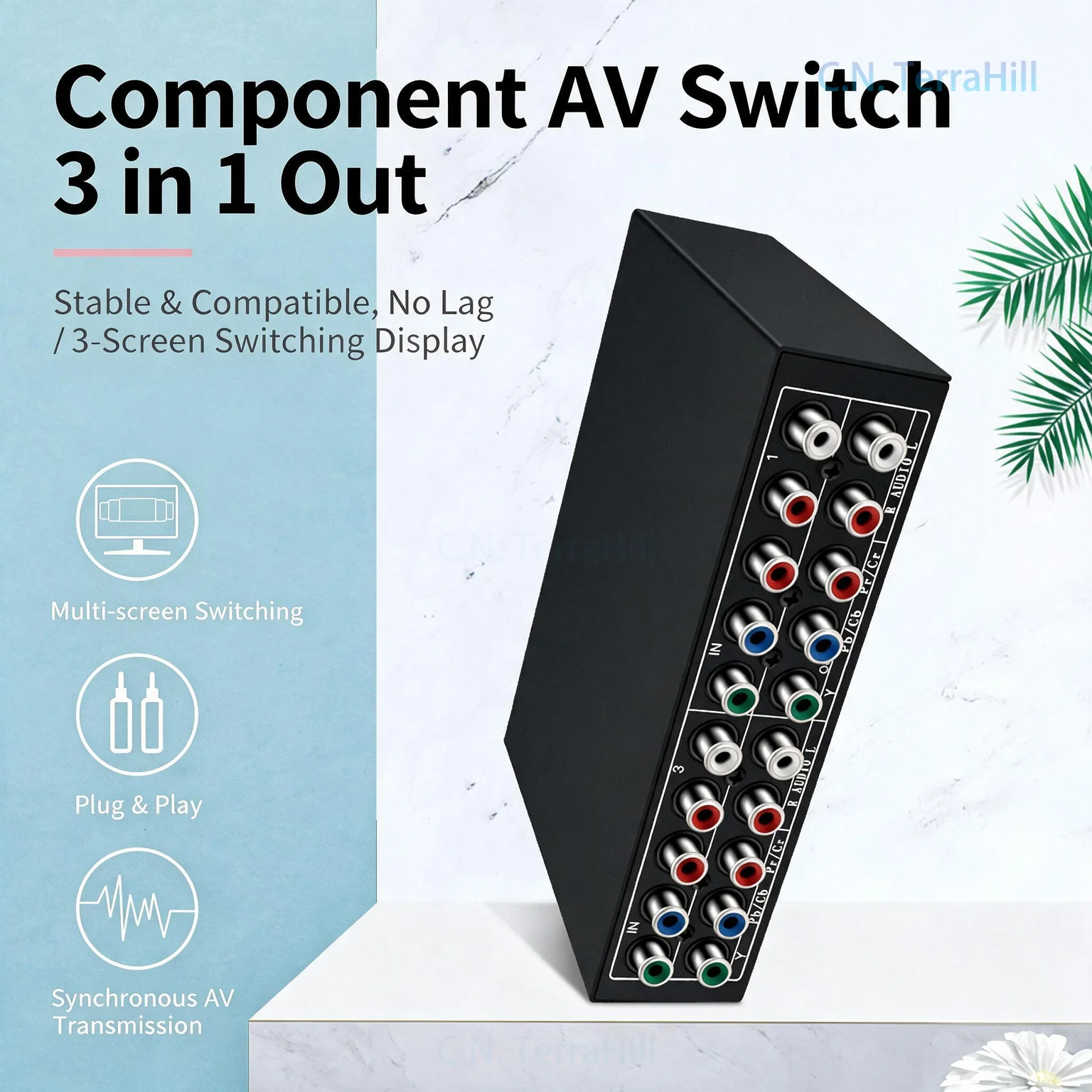 3x1 HDMI? No—YUV Component Video Switch 3 In 1 Out 1080P YPbPr Selector for DVD Player HDTV DSW31