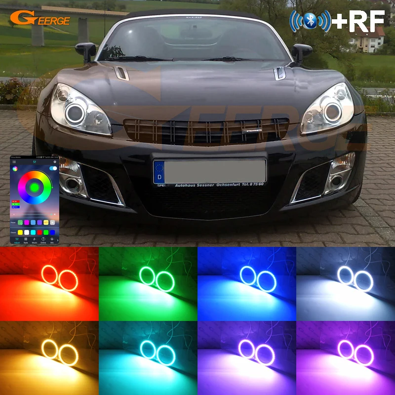 

For Opel GT Roadster 2007 2008 2009 2010 Bluetooth App Control Multi-Color Ultra Bright RGB LED Angel Eyes Kit Halo Rings