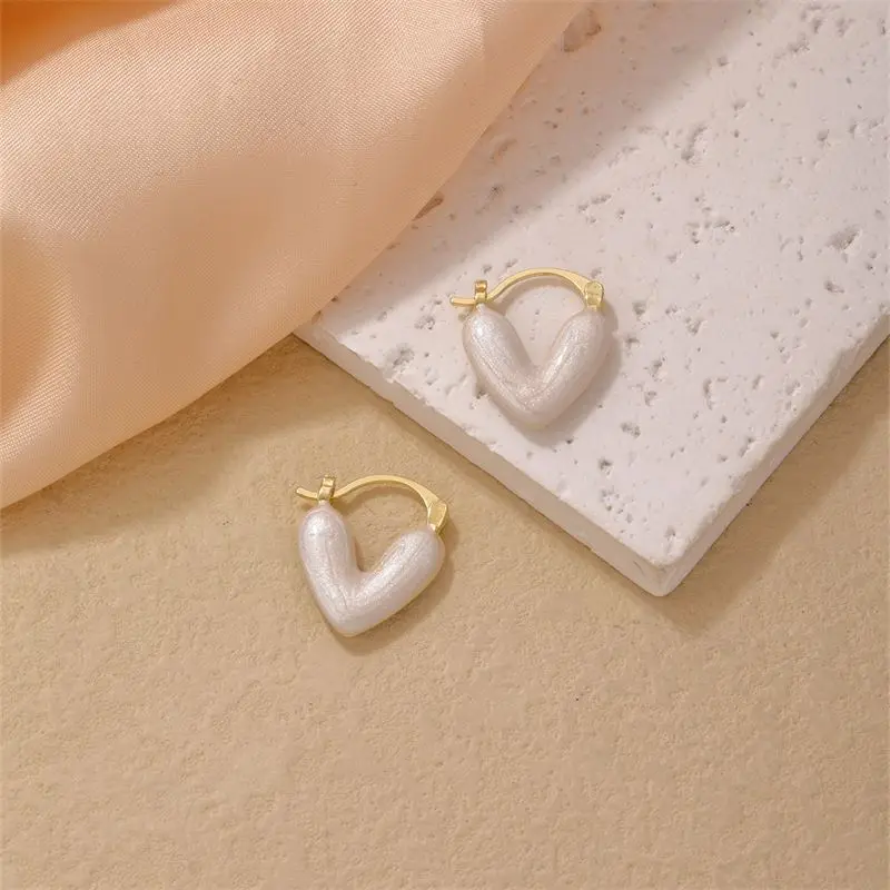 Light Luxury and High Quality Glazed Love Earrings for Women, Small and Exquisite Fashion Earrings, New Earrings image 6