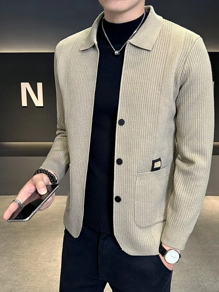 

Men's Knitted Cardigan Sweater Autumn Winter Faion Ci Sle Regular Fit Long Sve Comfortable Soft Polyester Blend
